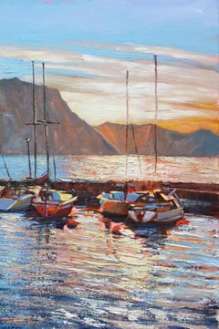 "Inseln in der Sonne  Hafen mit brillanten Wasserspiegelungen