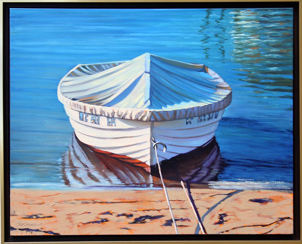 wood boat painting