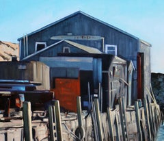 "Un día de otoño perfecto" Barcos De Madera Atados Con Reflejos De Agua Brillante