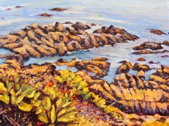 "Point Lobos" California Coastal Oil Painting With Atmospheric Ocean
