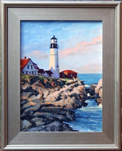 "Cape Elizabeth" New England Coastal Lighthouse Scene