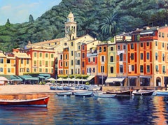 "Portofino Memories"  Italian Harbor With Brilliant Water Reflections