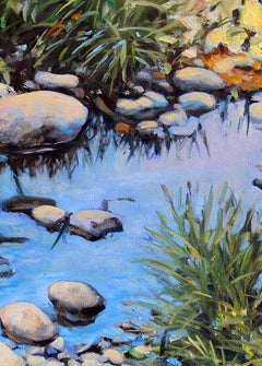 "Reflejos de río" Verdes y azules intensos con brillantes reflejos de agua