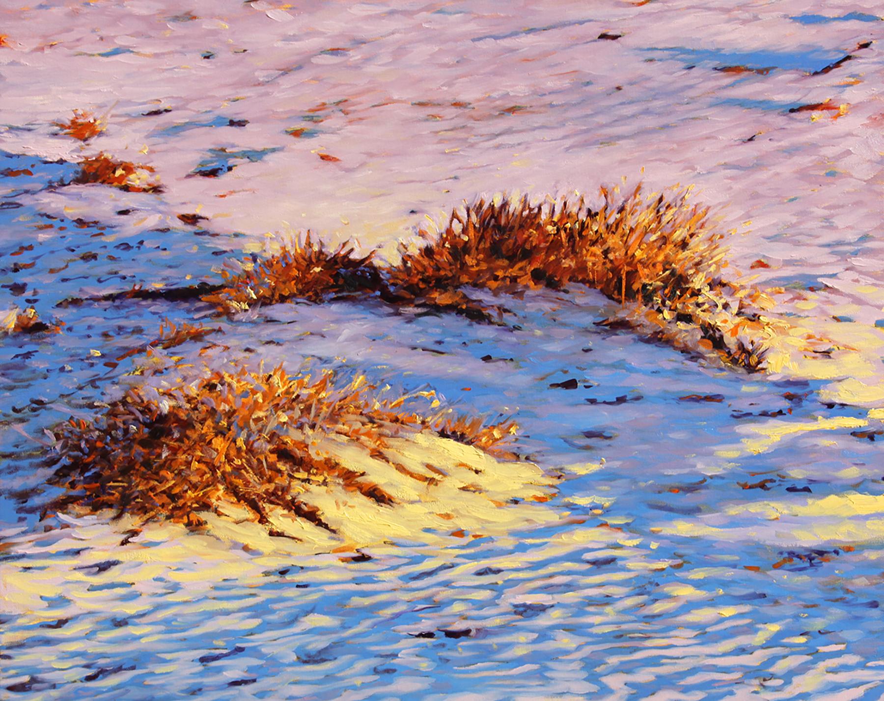 Tom Swimm Landscape Painting -  "Sand & Shadows" California Coastal Oil Painting With Atmospheric Light 