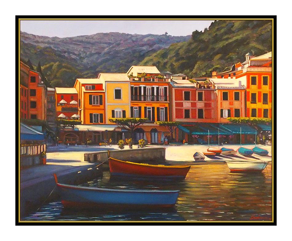 Tom Swimm Oil Painting On Canvas Large Original Italian Landscape Signed Artwork For Sale 2