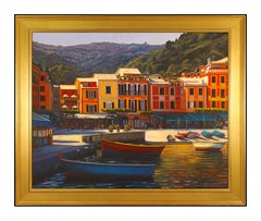 Tom Swimm Oil Painting On Canvas Large Original Italian Landscape Signed Artwork