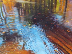 "Transparency, "  Abstract Oil of water reflections by  Realist Tom Swimm