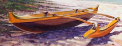 "Tunnnels Outrigger"  Outrigger on Kauai Beach With Palm Trees and White Sand
