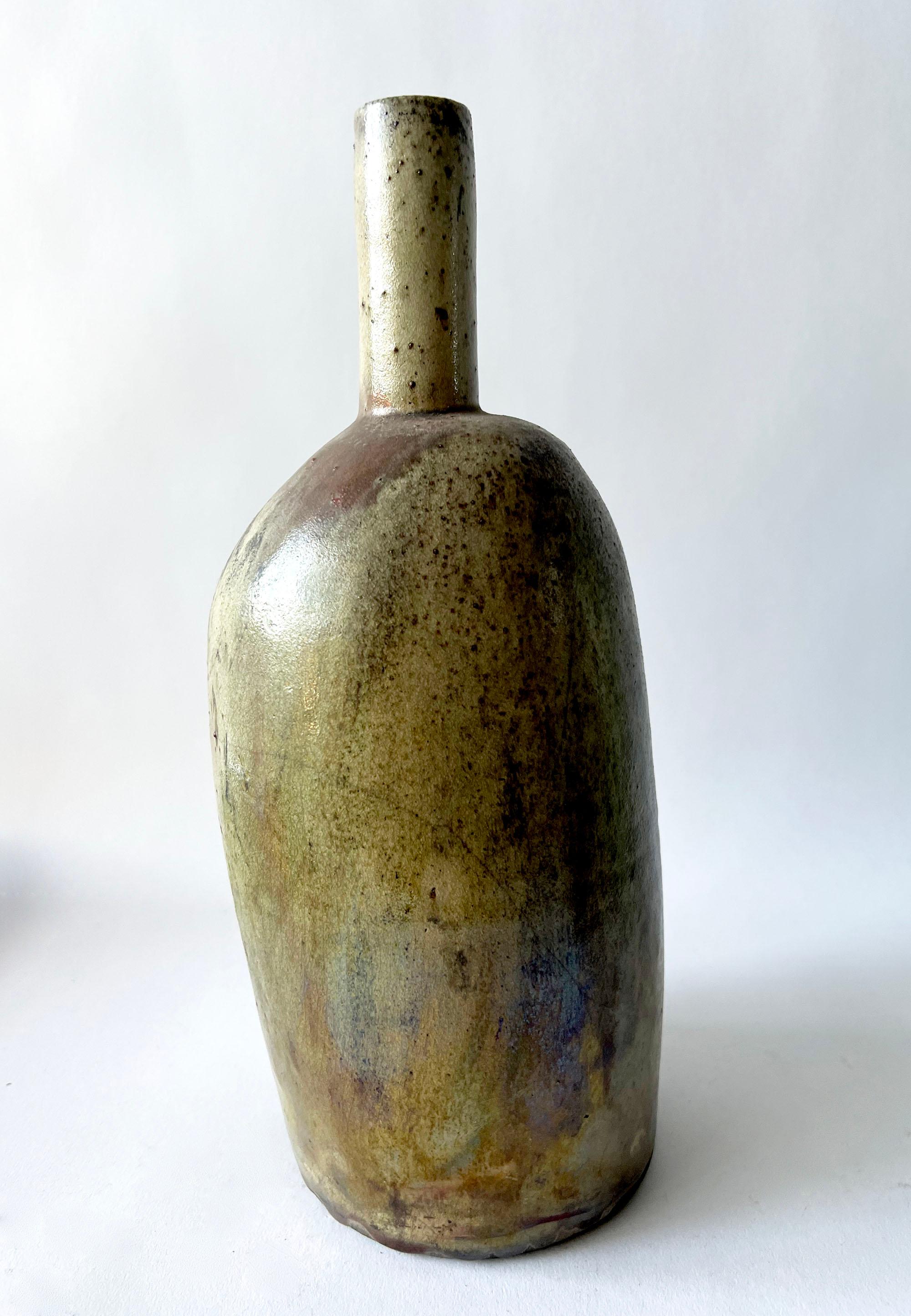 Tom Tomas Collins California Studio Stoneware Pottery Bottle Vase Collection In Good Condition In Palm Springs, CA