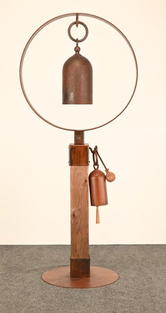 Tom Torrens Hoop Bell Stand with 2 Gongs, 20th Century