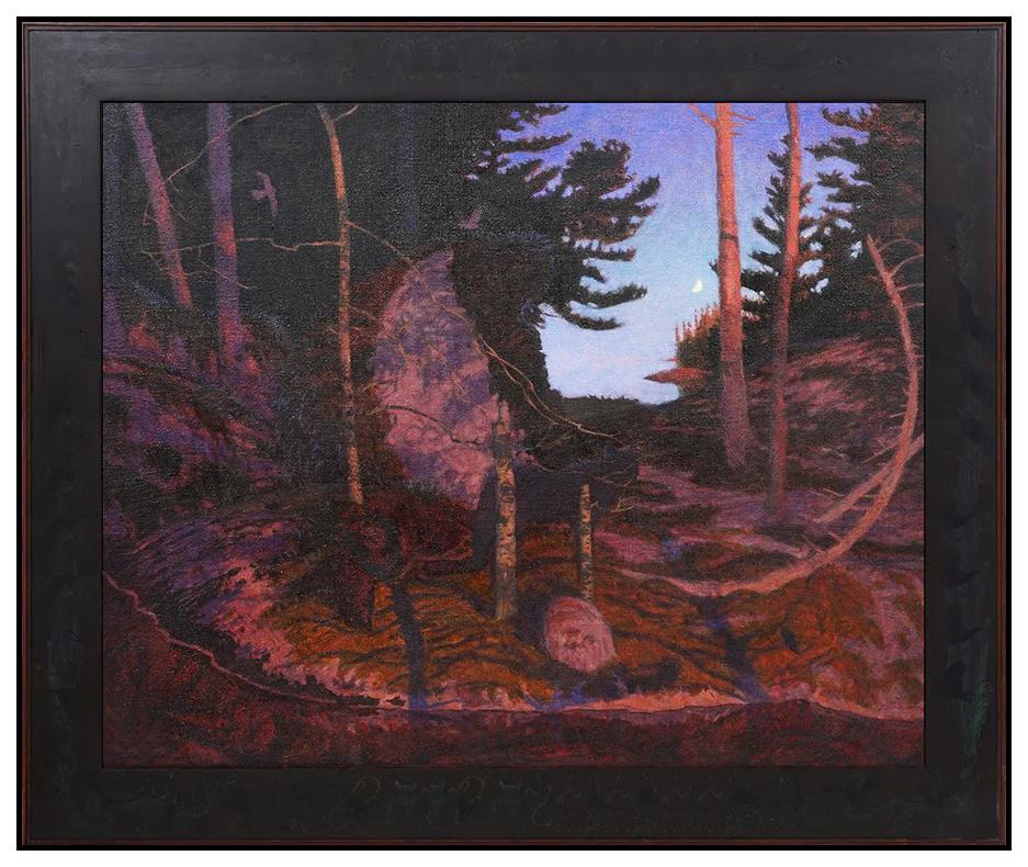 Thomas Uttech Landscape Painting - Tom Uttech Large Original Oil Painting Signed Landscape Forest Framed Artwork