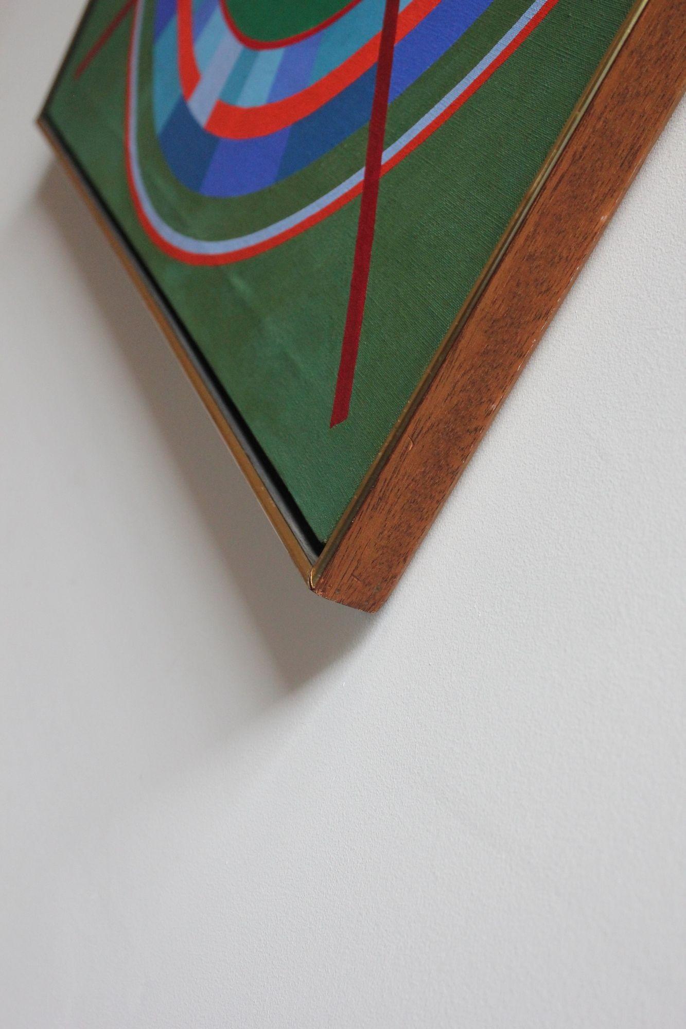 Milieu du XXe siècle Étude de terrain géométrique en acrylique sur toile Tom V. Schmitt en vente