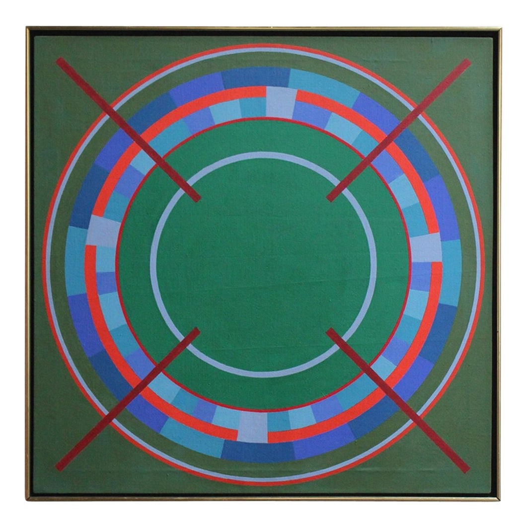 Étude de terrain géométrique en acrylique sur toile Tom V. Schmitt