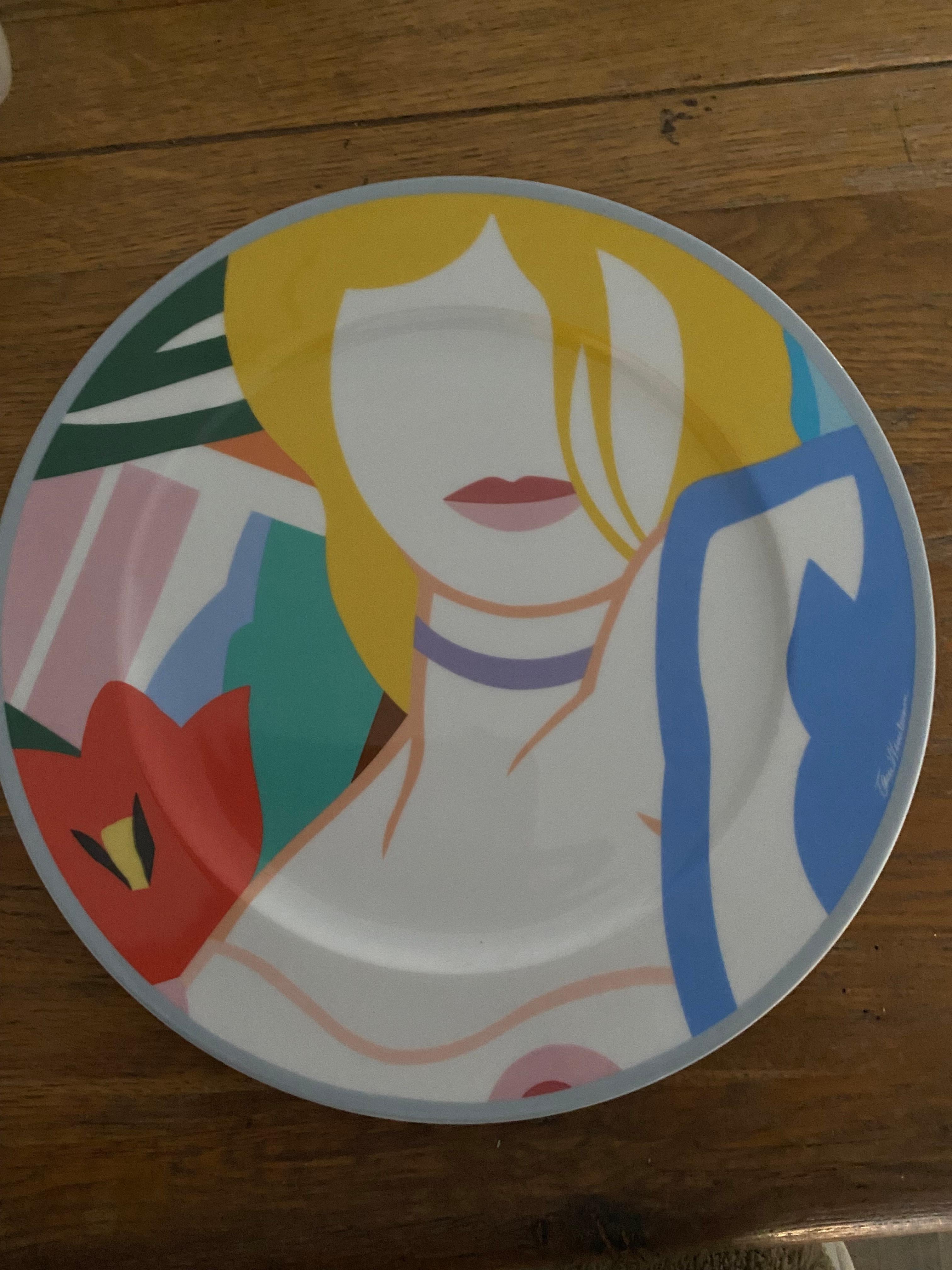 Late 20th Century Tom Wesselmann ‘Blonde Vivienne’ Decorative Plate For Sale