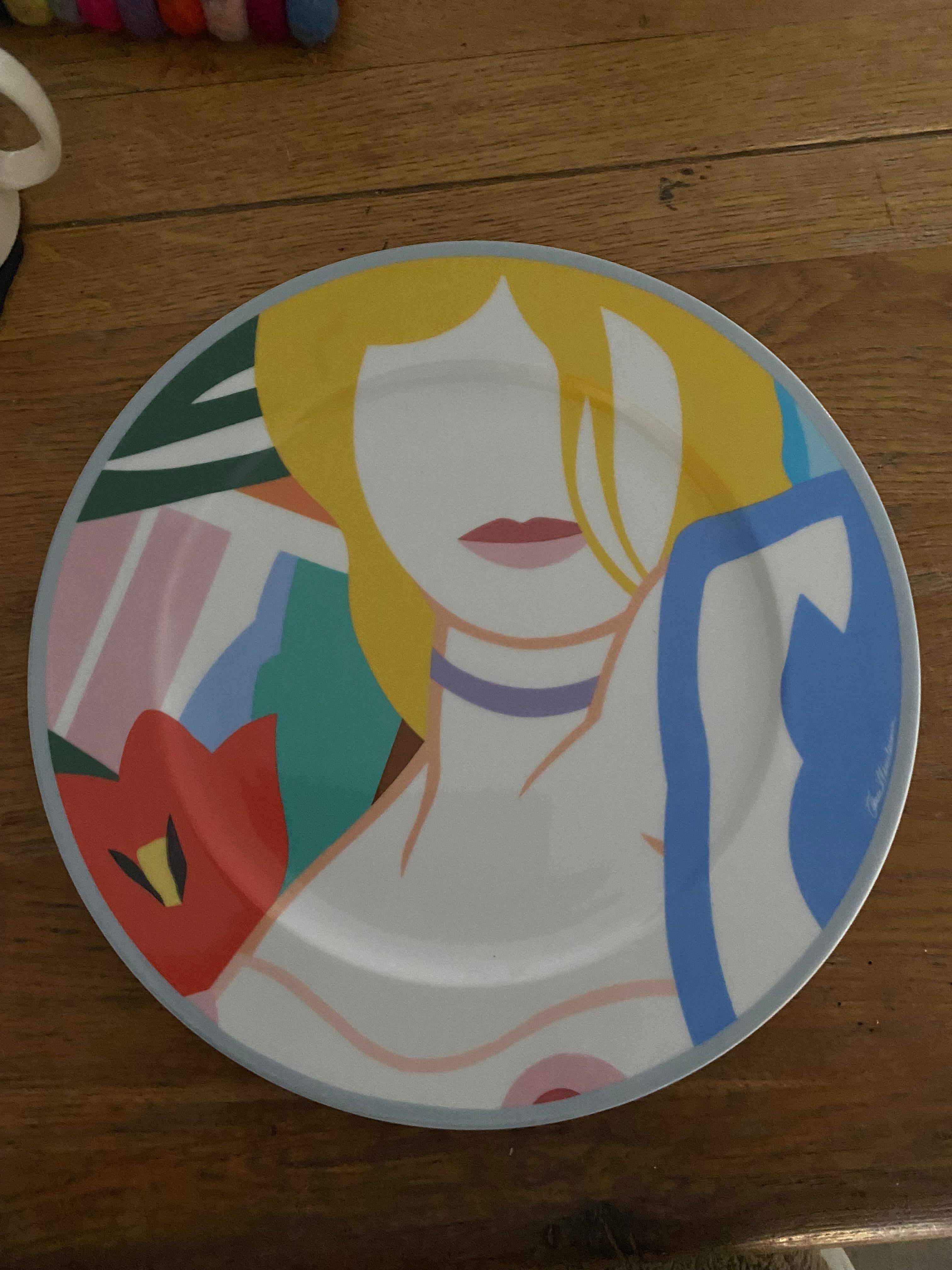 Porcelain Tom Wesselmann ‘Blonde Vivienne’ Decorative Plate For Sale