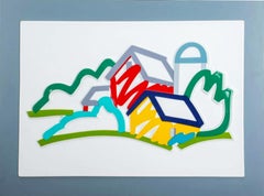 Pop Art Landscape II on porcelain Limited edition #81/99 signature fired on back