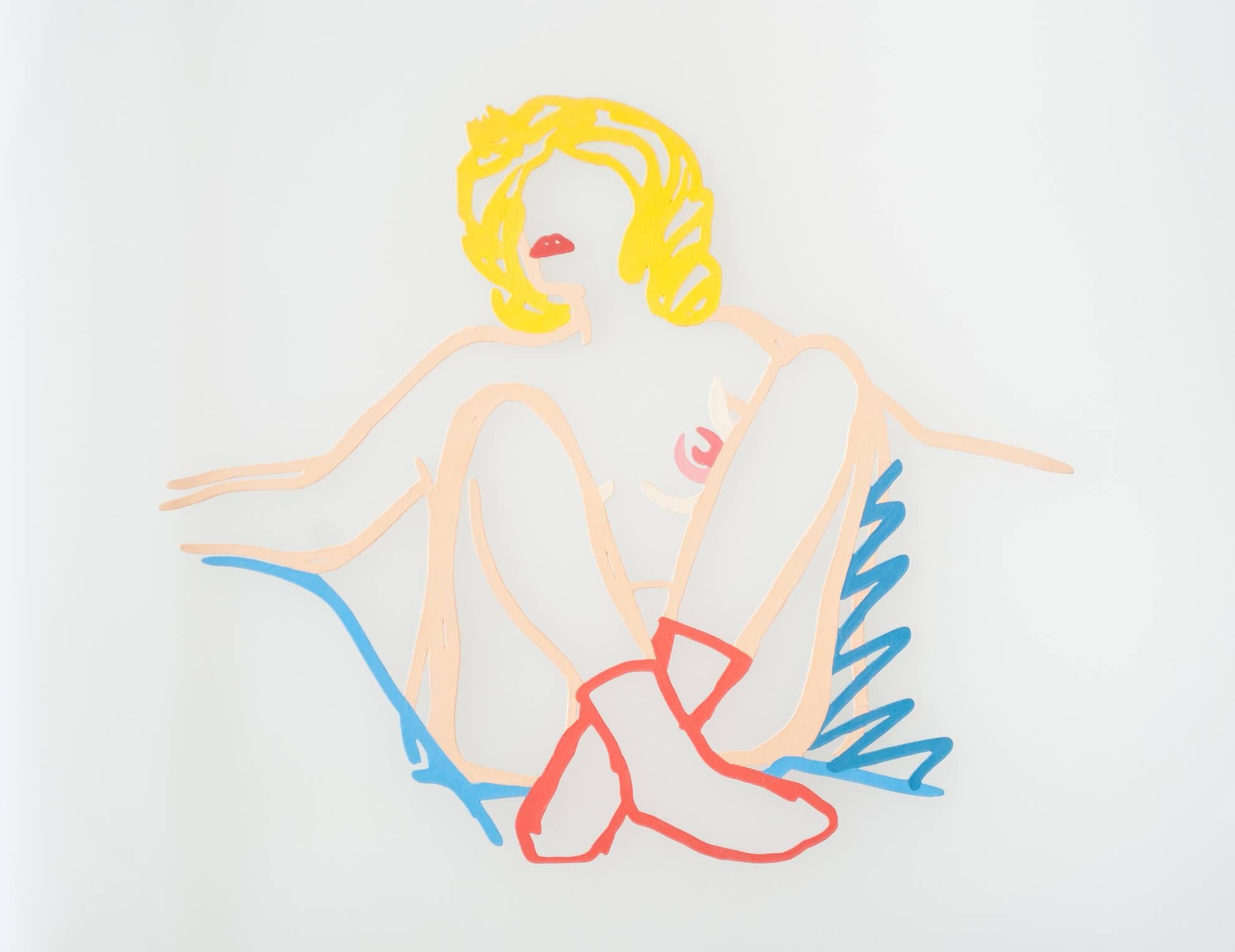 Rosemary with Socks, Arms outstretched - Mixed Media Art by Tom Wesselmann