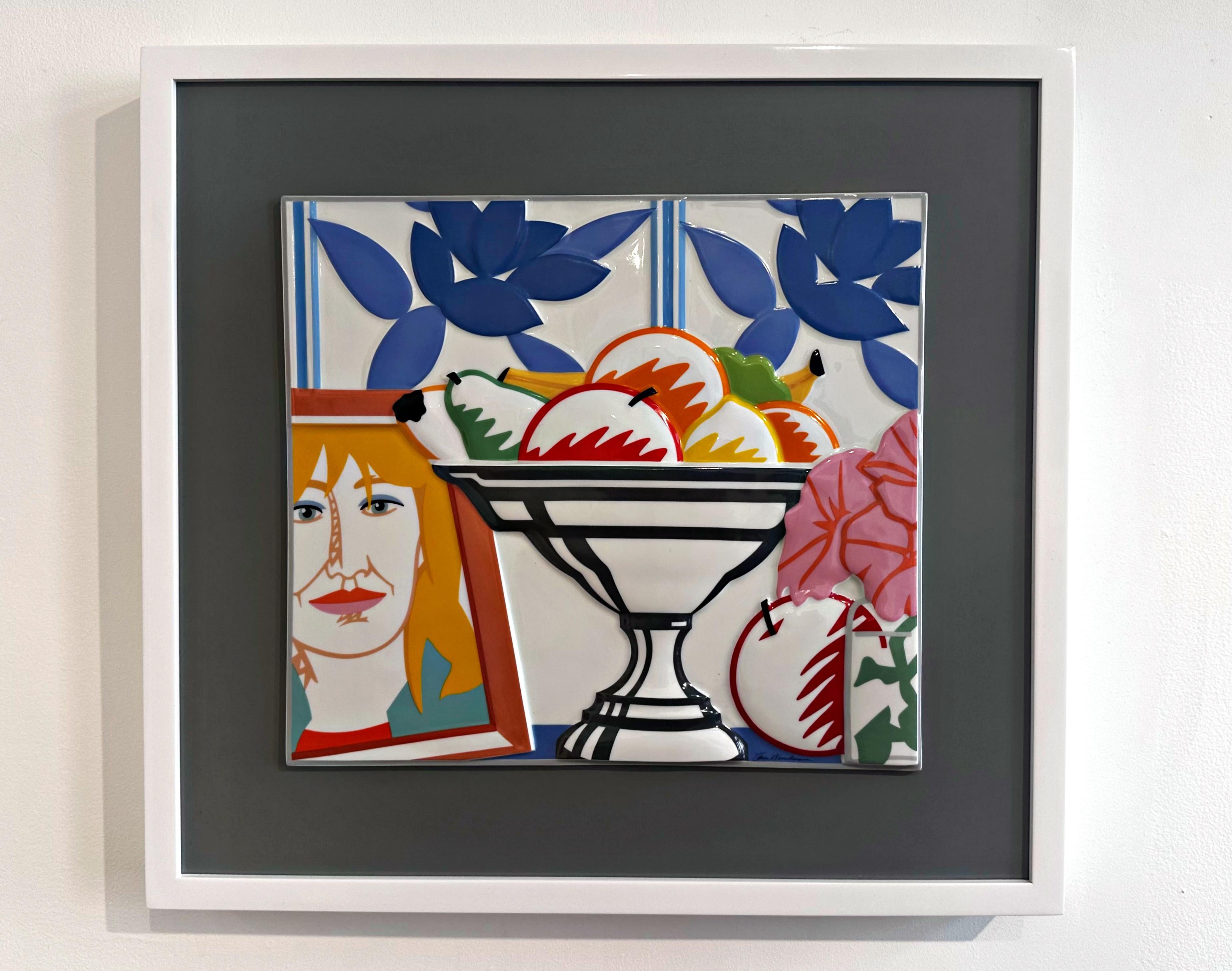 Natura morta con petunie da frutto e Claire scultura in porcellana firmata 2x 196/299 - Mixed Media Art Pop Art di Tom Wesselmann