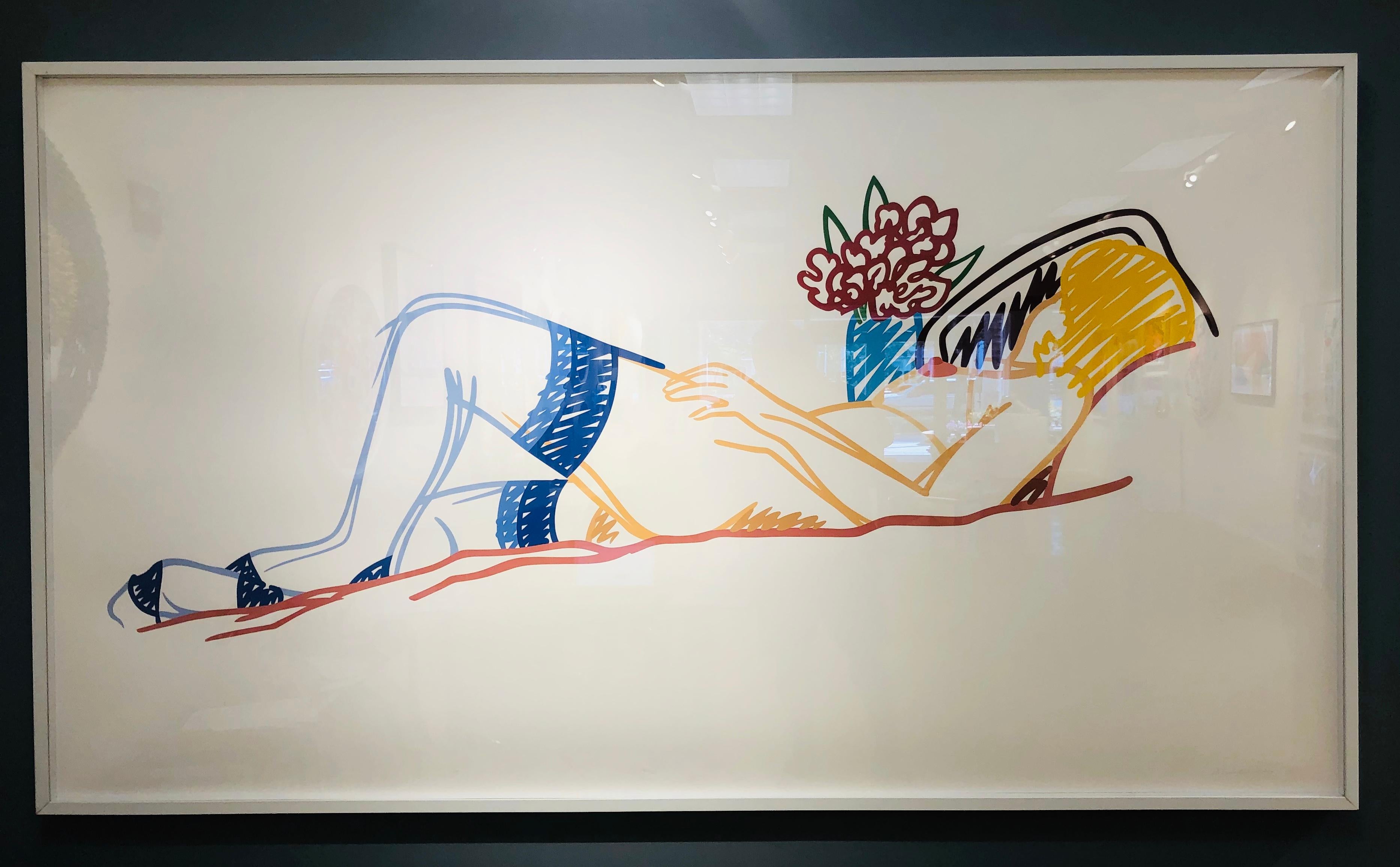 Nude with Bouquet and Stockings - Pop Art Painting by Tom Wesselmann