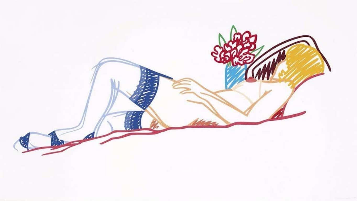 Tom Wesselmann Nude Painting - Nude with Bouquet and Stockings