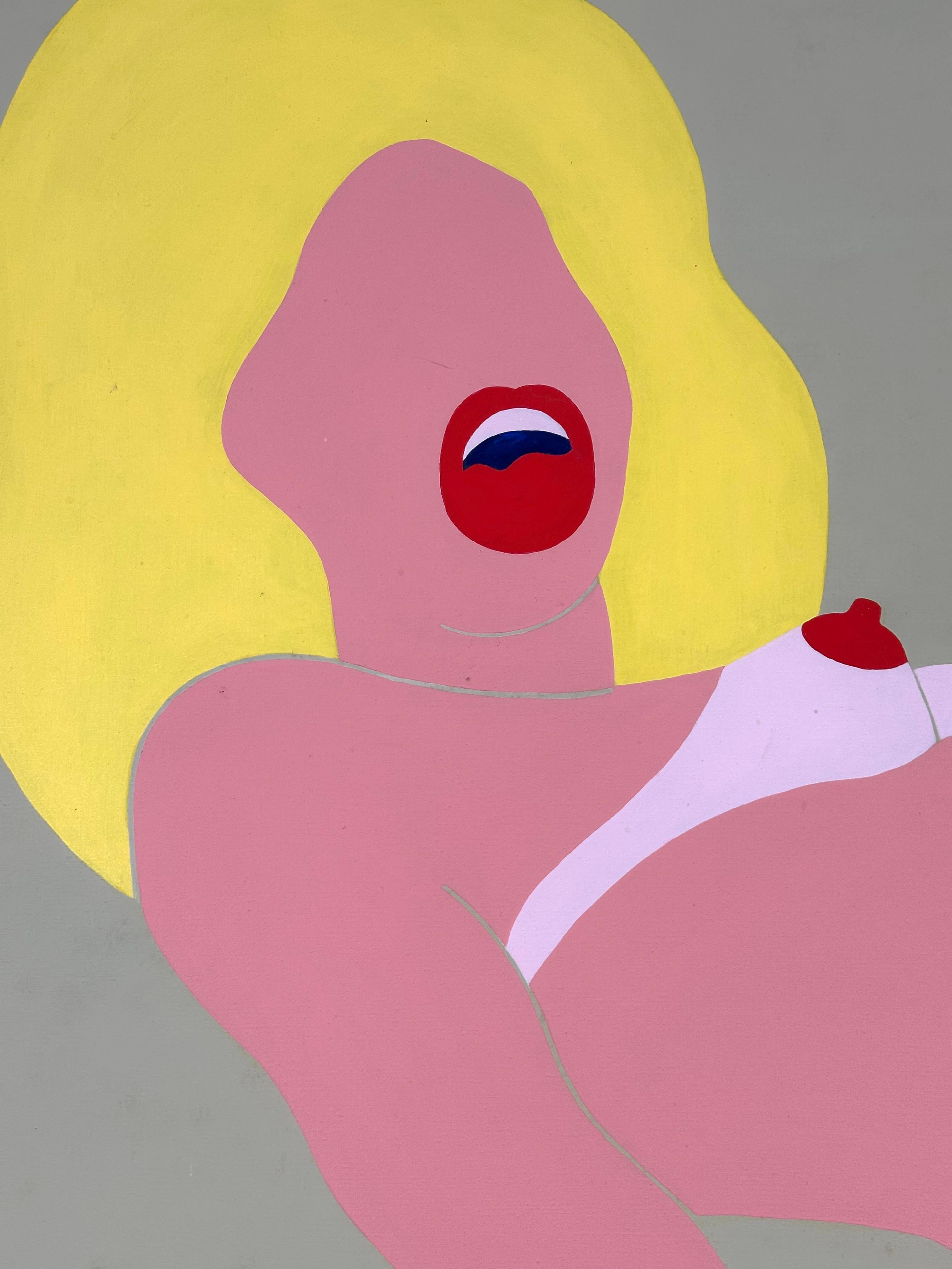 Femme nue (peinture Pop Art) - Painting de Tom Wesselmann