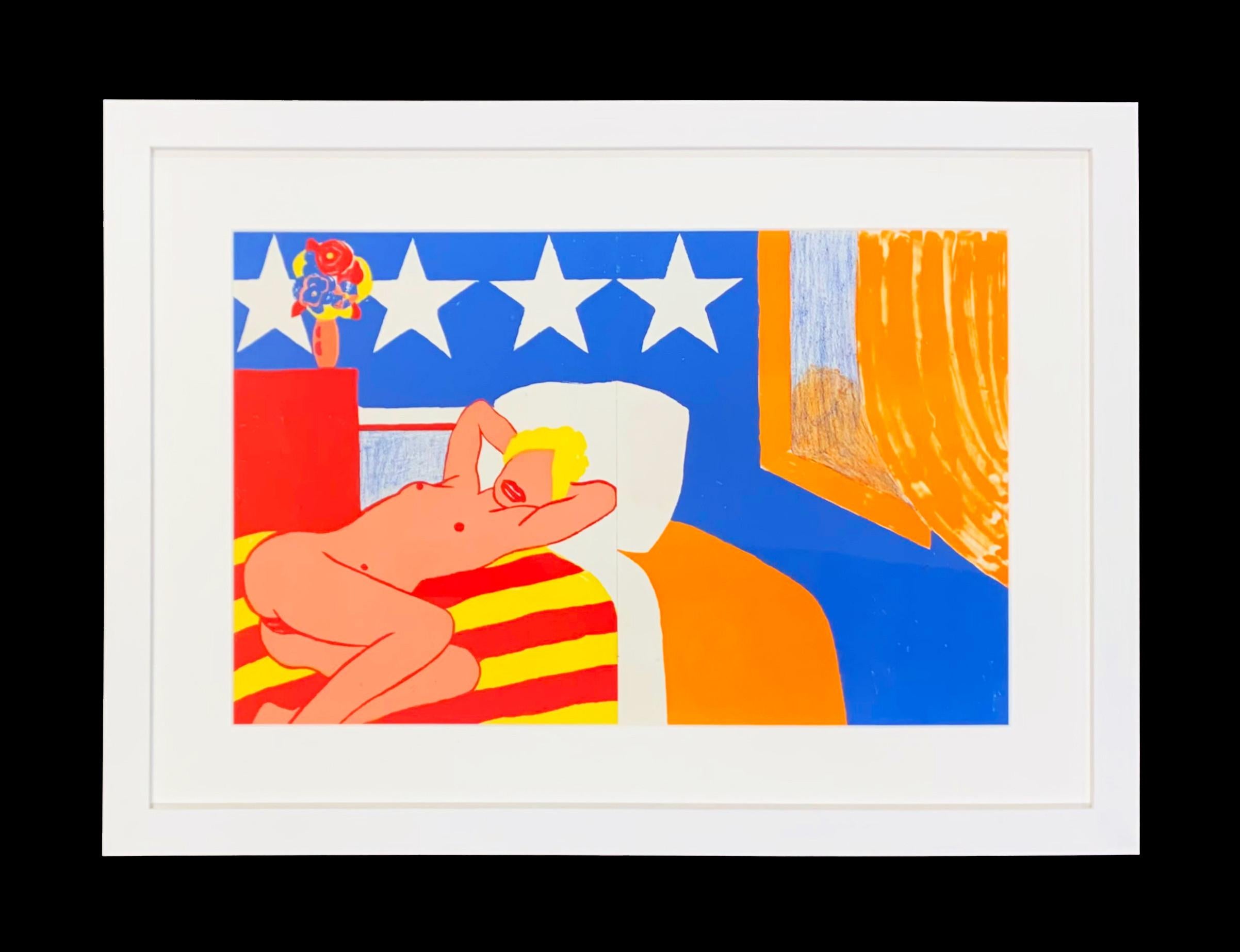 American Nude from ¢ Life - Orange Interior Print by Tom Wesselmann