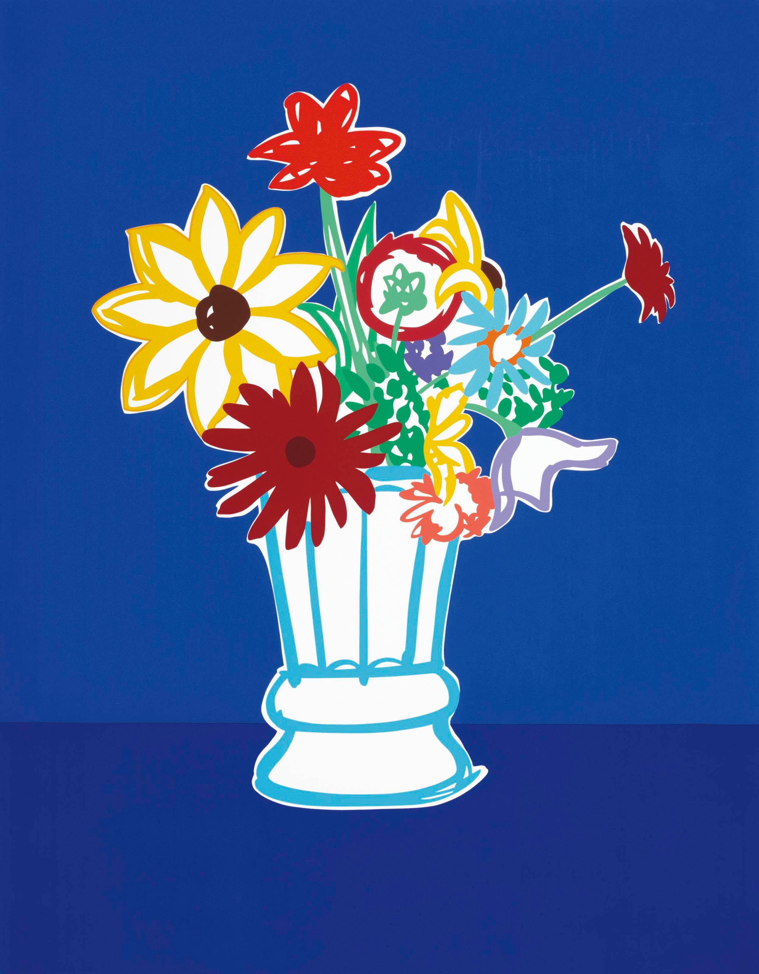 Tom Wesselmann Still-Life Print - COUNTRY BOUQUET WITH BLUE