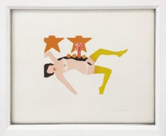 Embossed Nude (unique hand painted on paper)