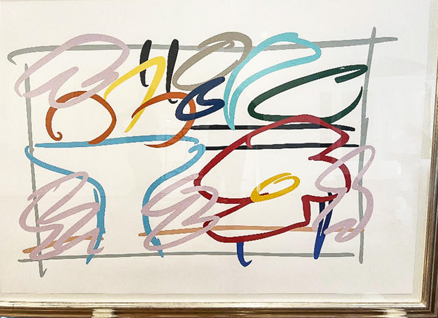 Esquisse rapide d'une nature morte avec peinture abstraite - Print de Tom Wesselmann
