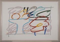 „Fast Sketch Stillleben mit abstrakter Zeichnung“ signierte Serigrafie des Künstlers Tom Wesselmann