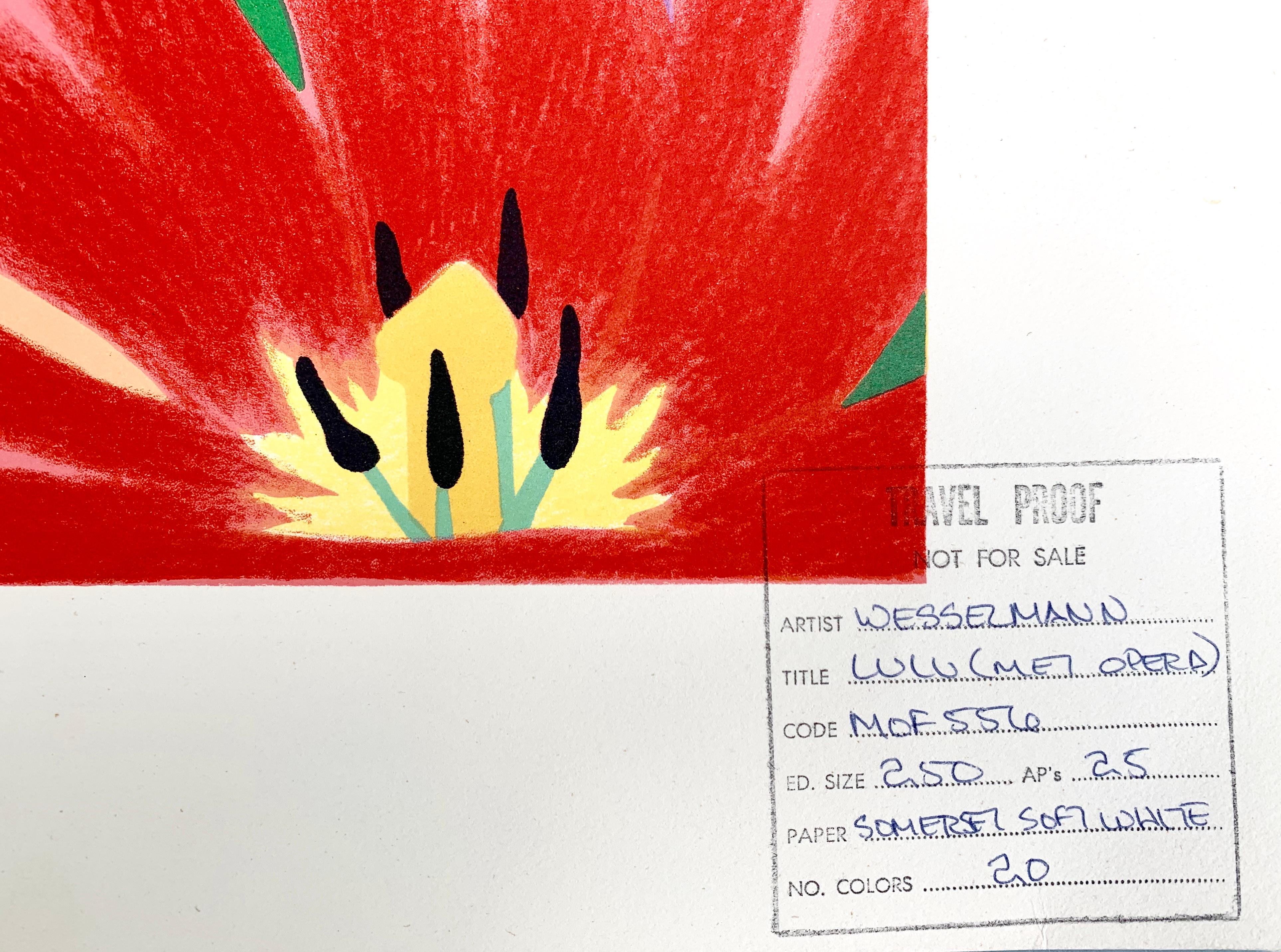 Lulu - Portrait Print Arancia di Tom Wesselmann