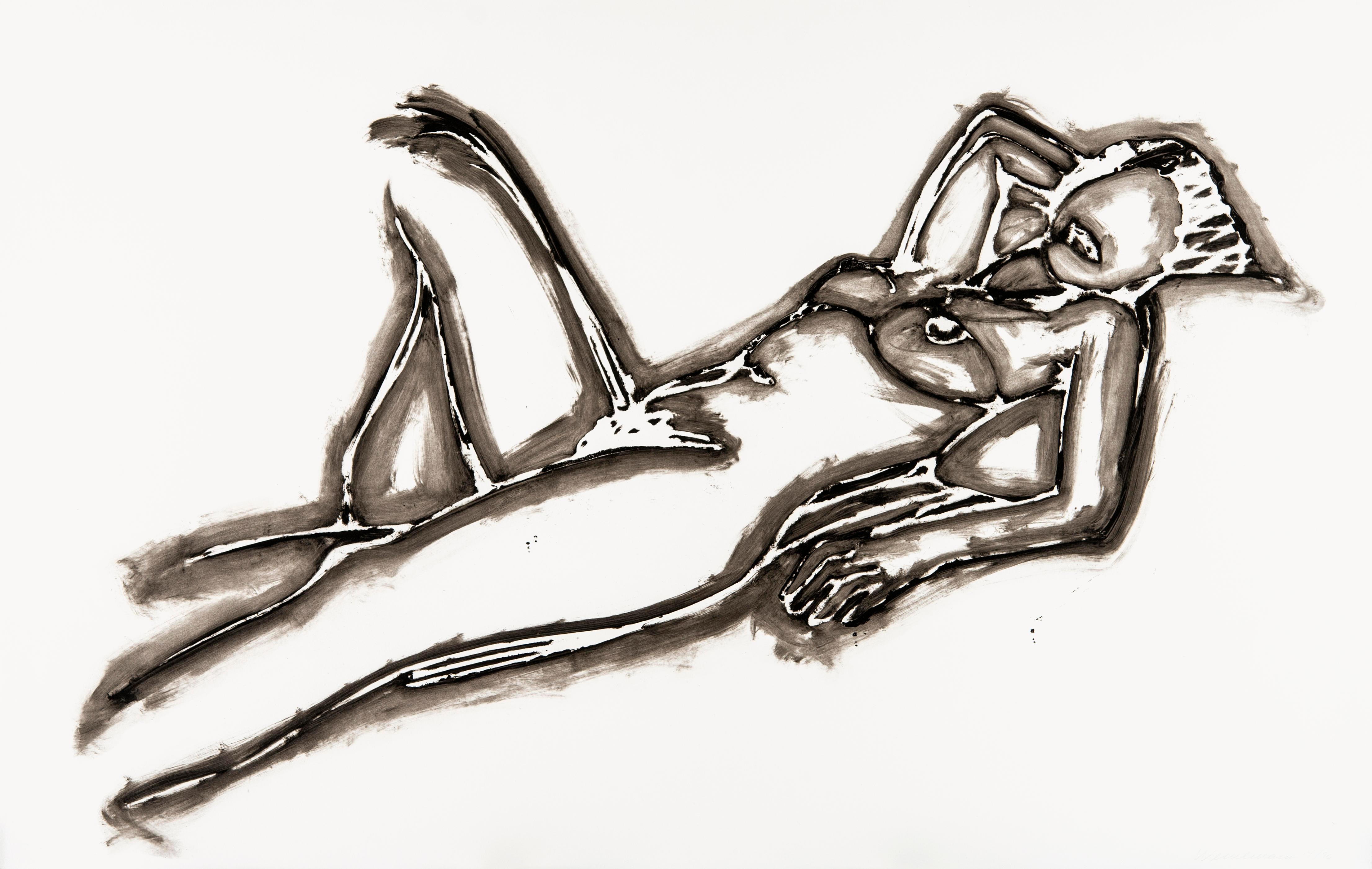 Tom Wesselmann Figurative Print – Monica liegt auf dem Daunen, ein Arm nach oben