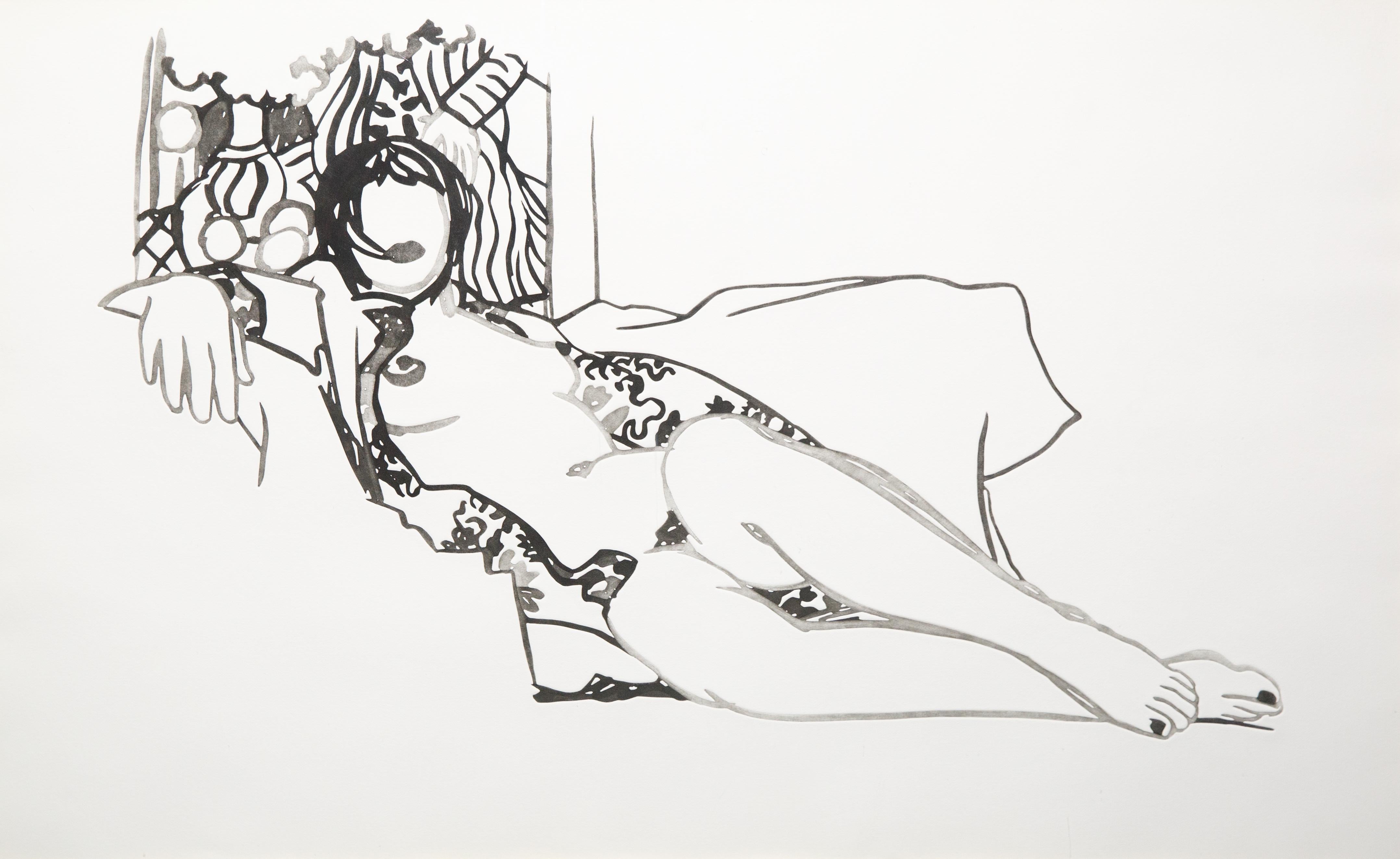 Tom Wesselmann Figurative Print – Monica Nackter mit Matisse