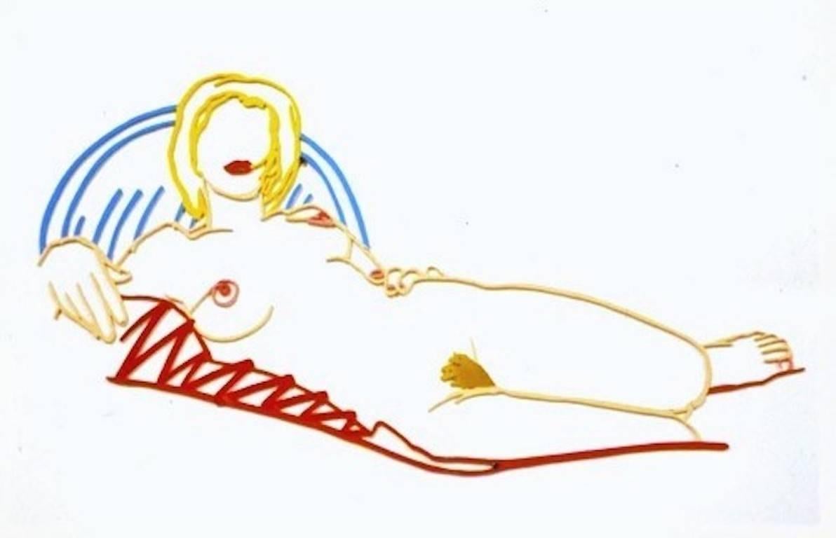 Monica Reclining on Blanket and Pillow - Print by Tom Wesselmann