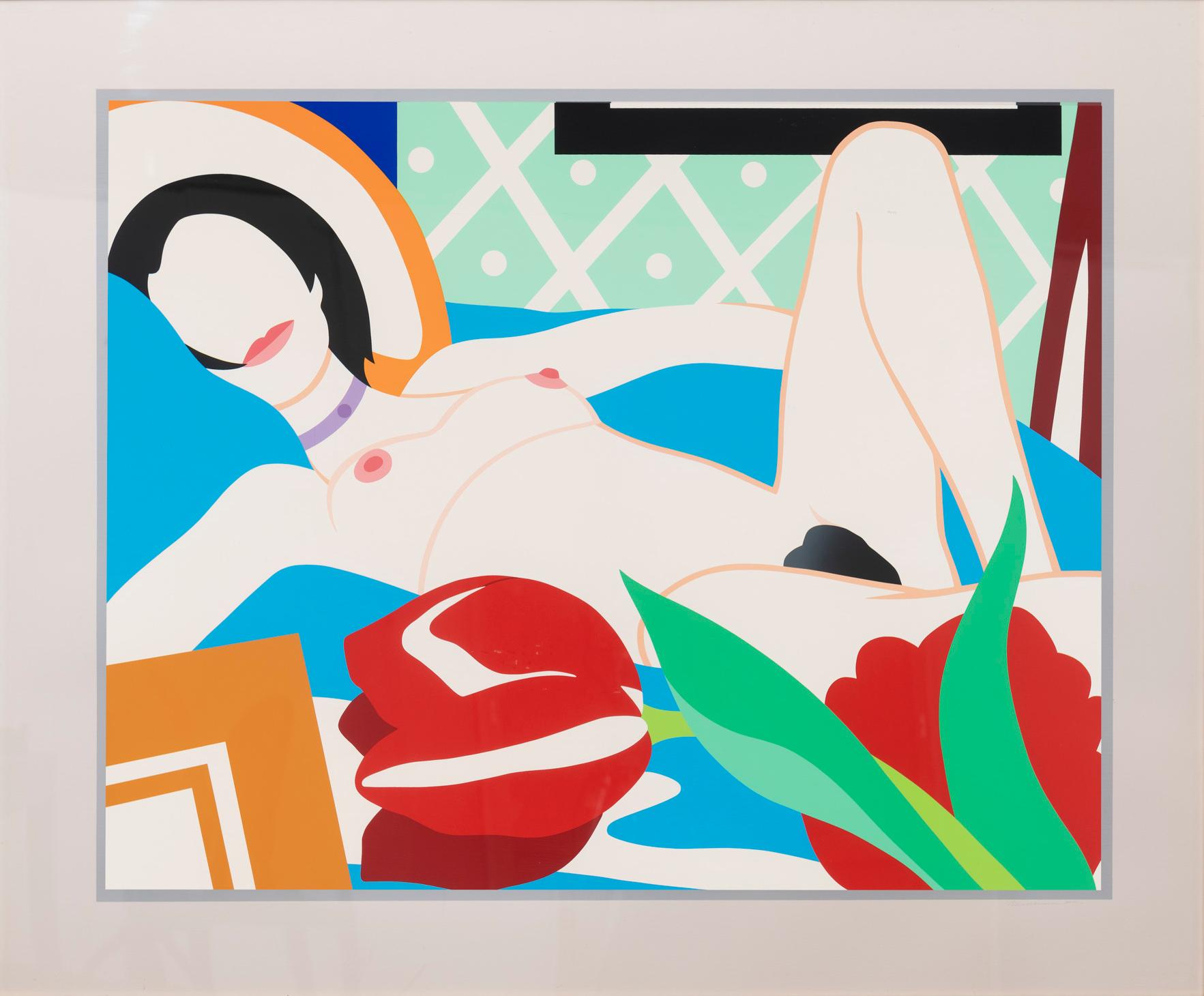 Monica with Tulips - Print by Tom Wesselmann