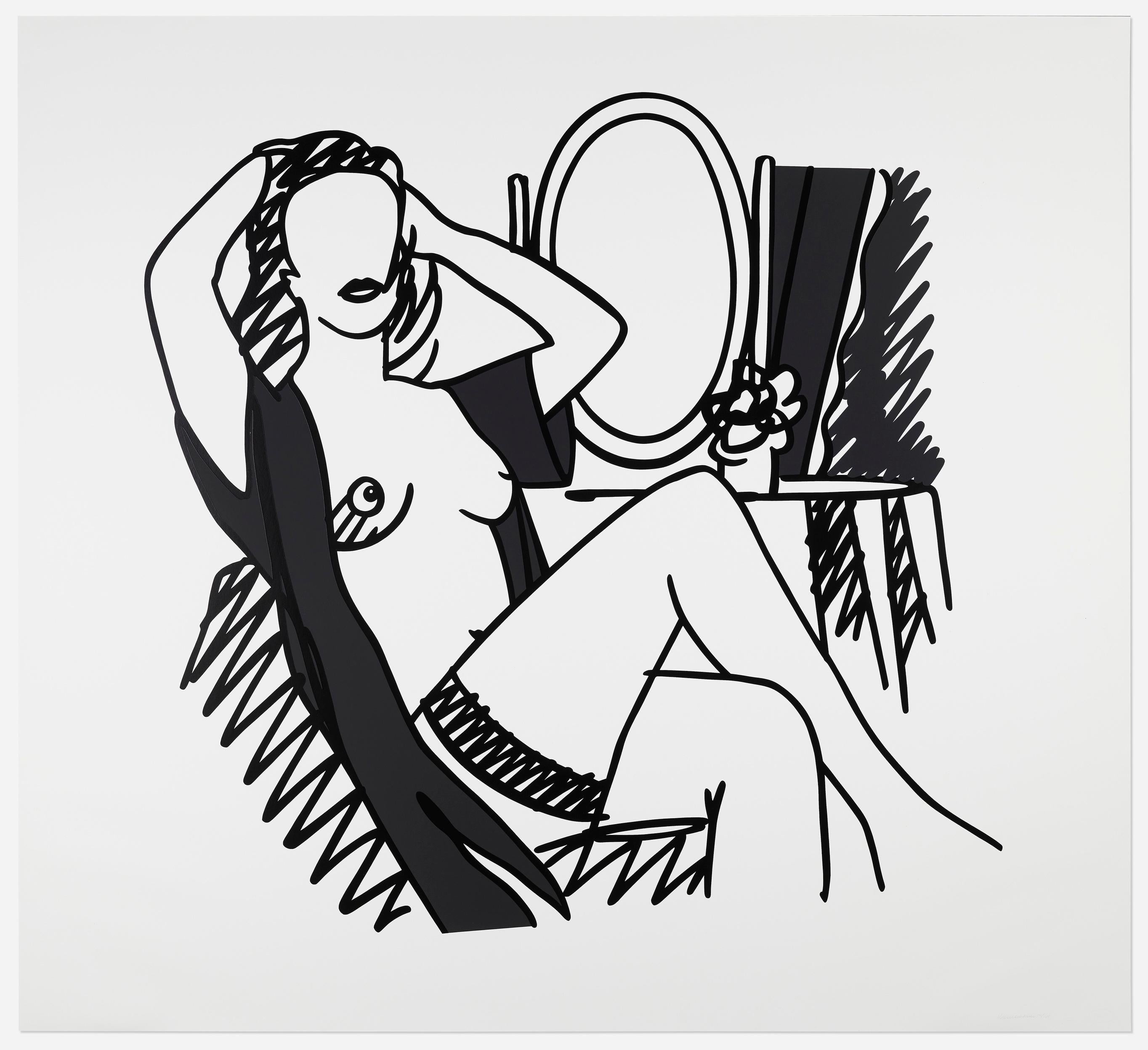 Tom Wesselmann Nude Print – NUDE UND MIRROR