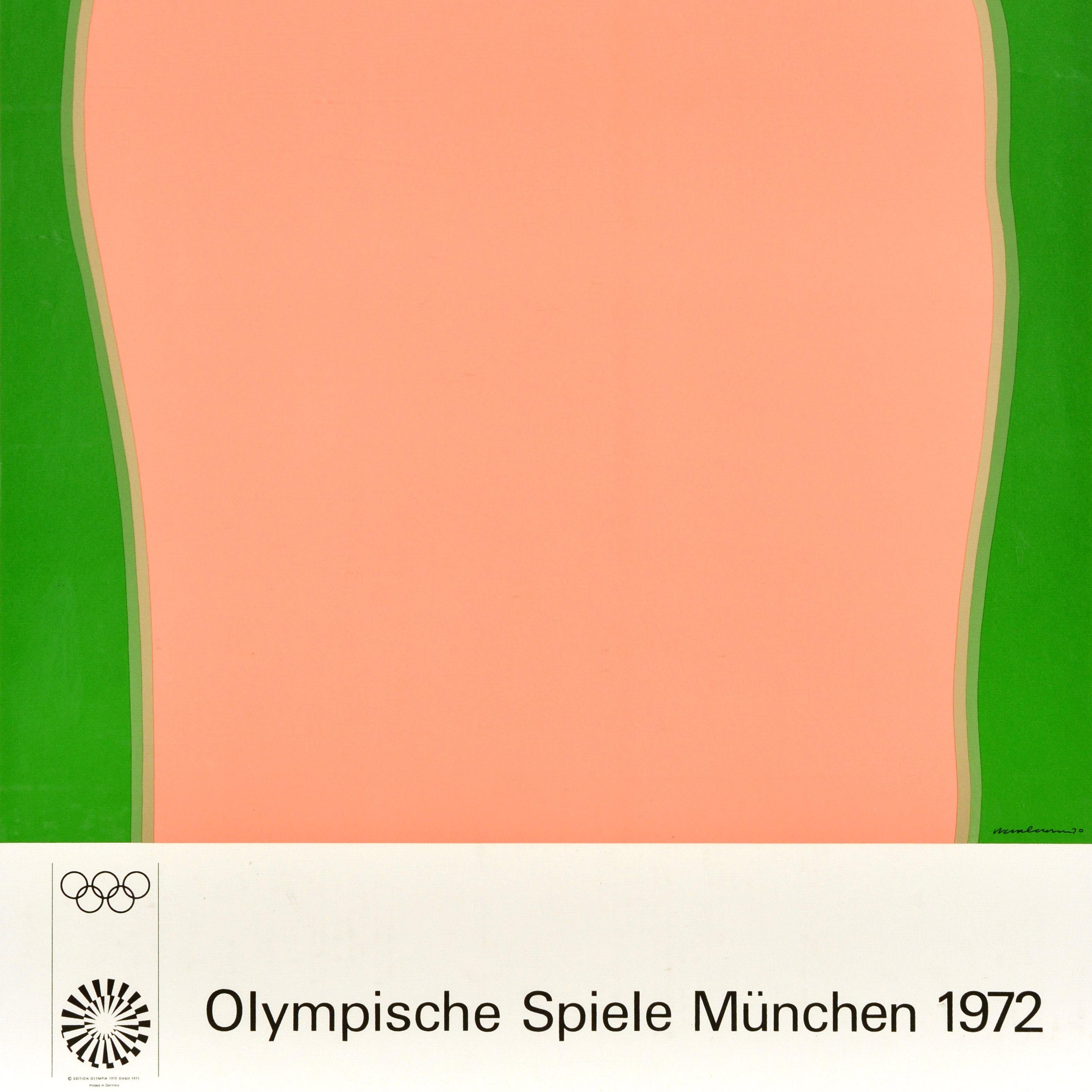 Poster sportivo originale d'epoca Olimpiadi di Monaco di Baviera 1972 Tom Wesselmann Foot Pop Art in vendita 3