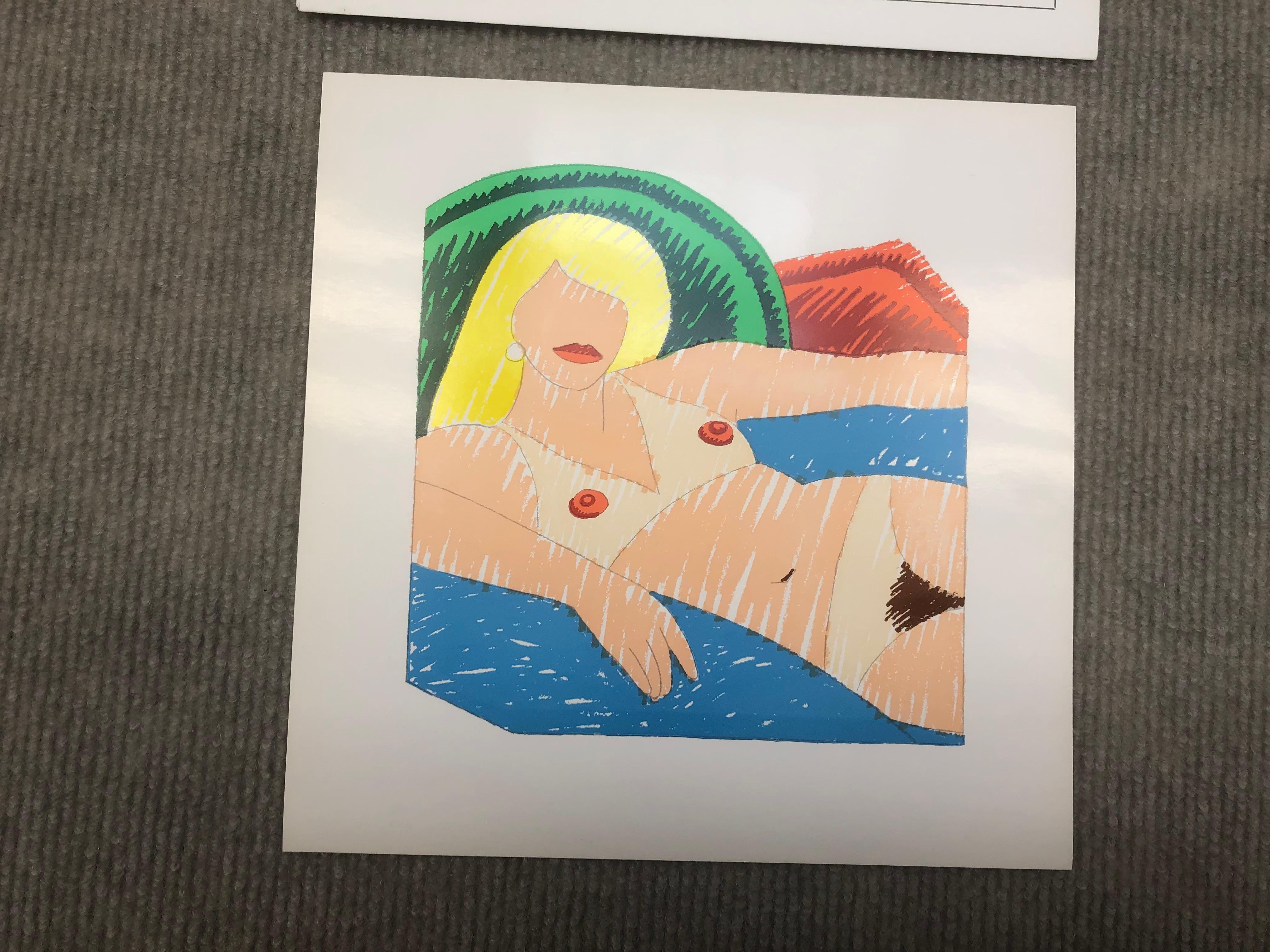 Shiny Nude lithograph - Beige Figurative Print by Tom Wesselmann