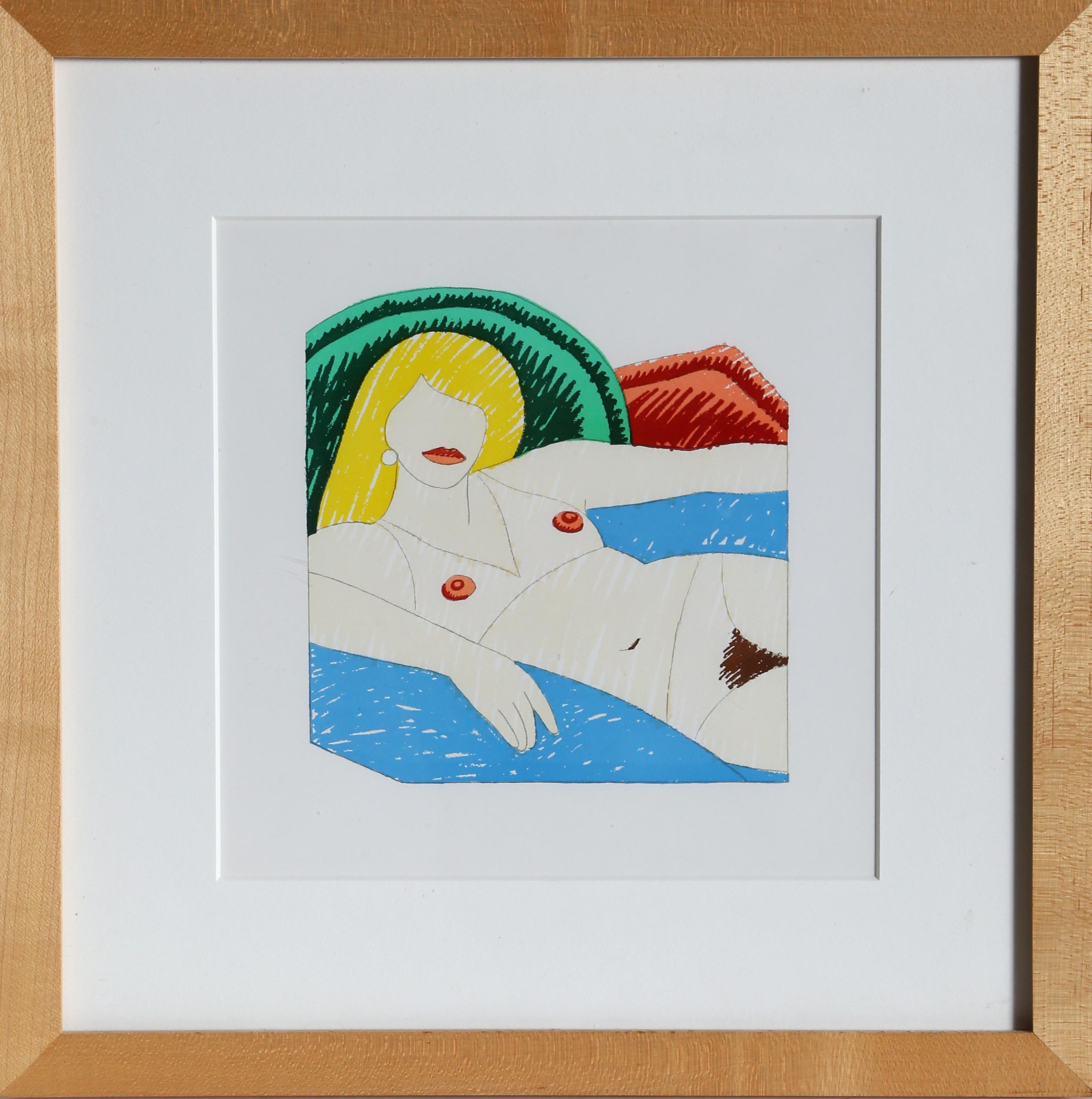 Shiny Nude by Tom Wesselmann, American (1931–2004)
Date: 1977
Lithograph, numbered verso
Edition of 1000
Image Size: 5.75 x 5.75 inches
Size: 8 x 8 in. (20.32 x 20.32 cm)
Frame Size: 13 x 13 inches
Printer: A. Colish Press
Publisher: Parasol Press,
