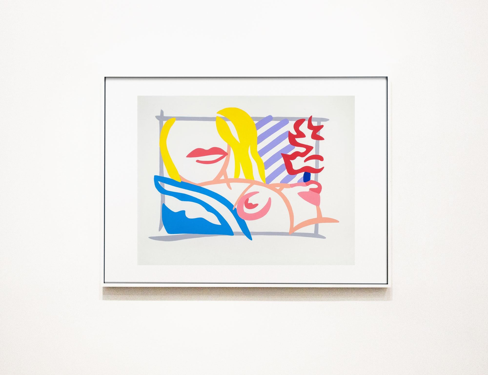 Étude pour chambre à coucher blonde avec papier peint lavande - Print de Tom Wesselmann