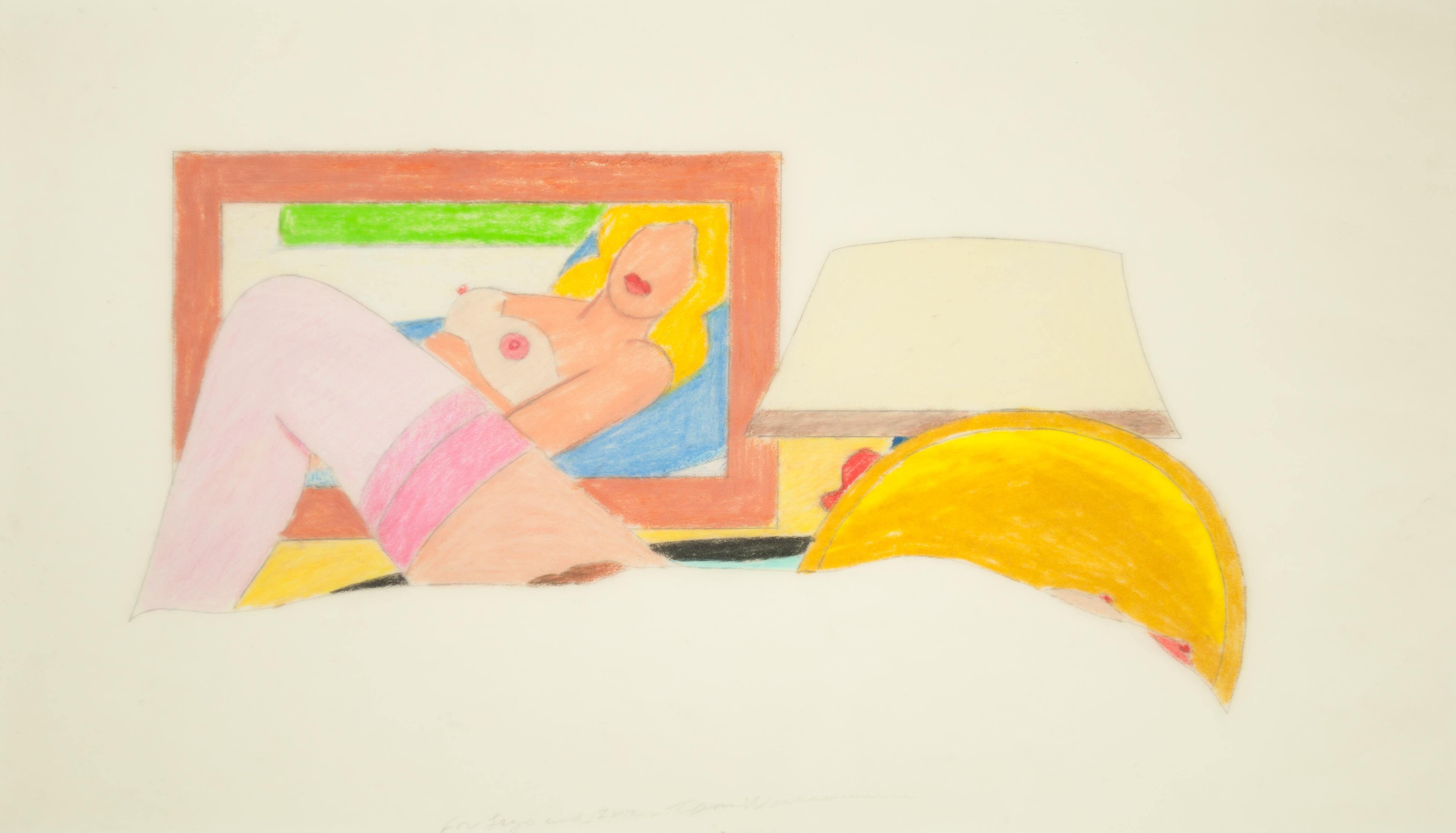 Tom Wesselmann Nude Print - Study for Drop-out Nude with Pink Stockings