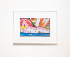 Study for Sunset Nude with Abstract Painting (Lying on Side)