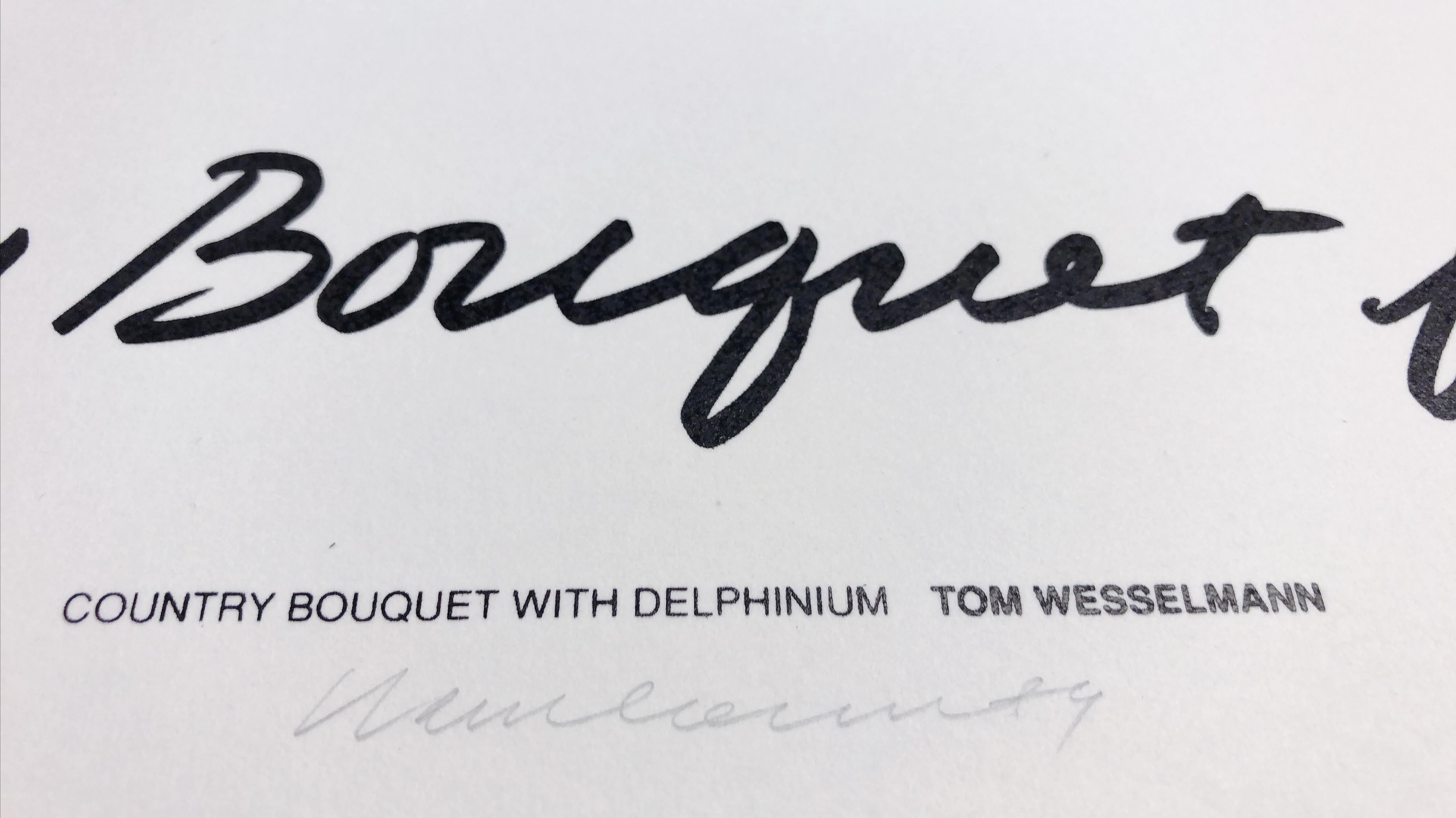Tom Wesselmann-Country Bouquet avec Delphinium signé à la main en vente 1
