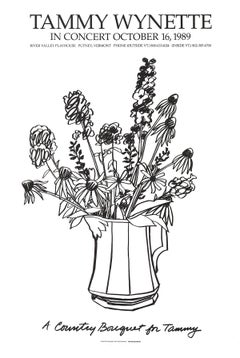 Tom Wesselmann-Country Bouquet avec Delphinium signé à la main
