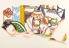 Monica Nude with Cezanne - Screen Print, Colors, Pop Art, 1990's