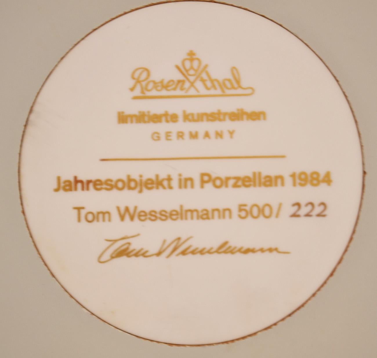 Tom Wesselmann Still Life in Porcelain for Rosenthal, 1984 1
