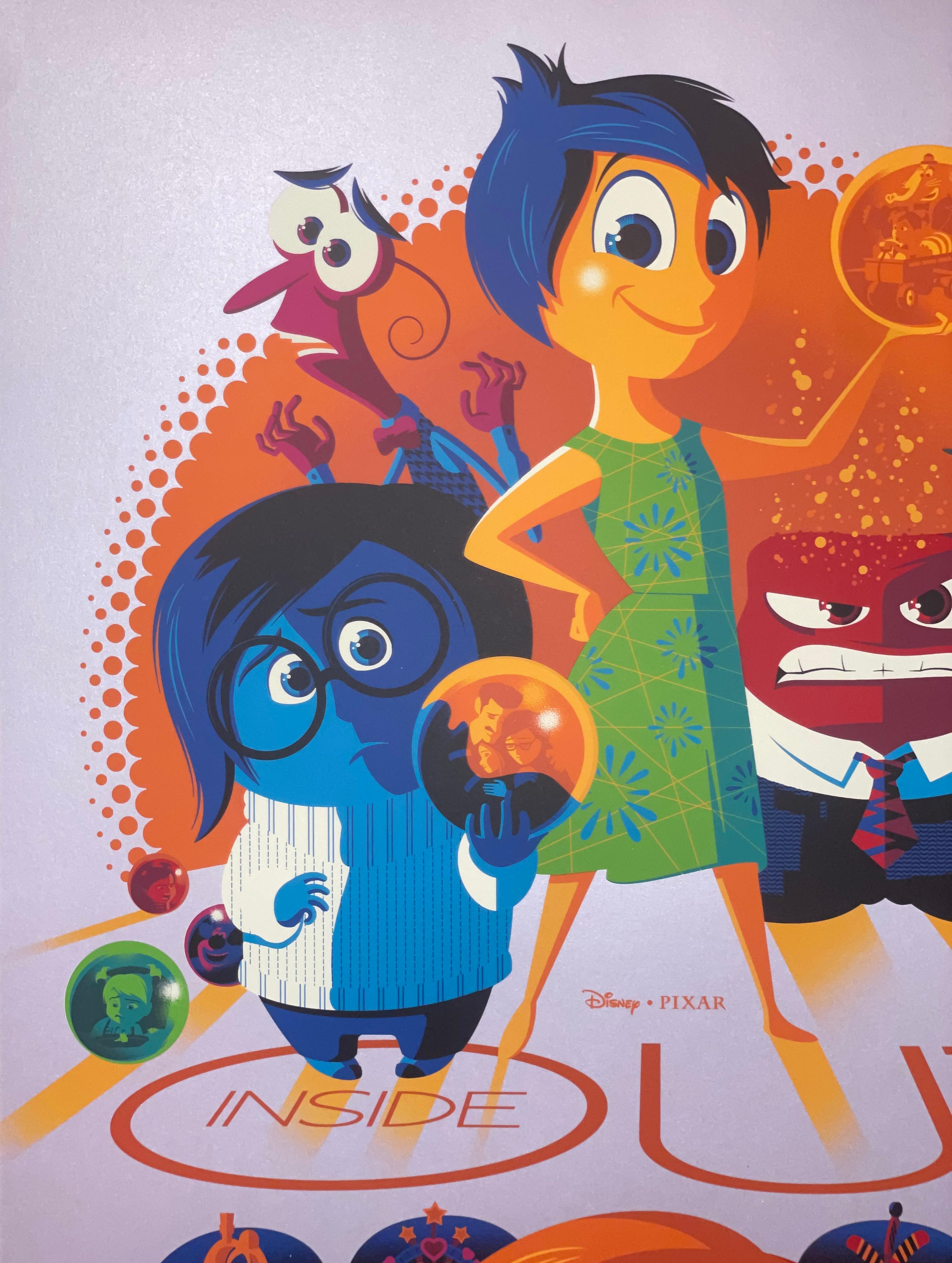 Stampa del film Inside Out di Disney con licenza ufficiale Tom Whalen Fear Variant in vendita 2