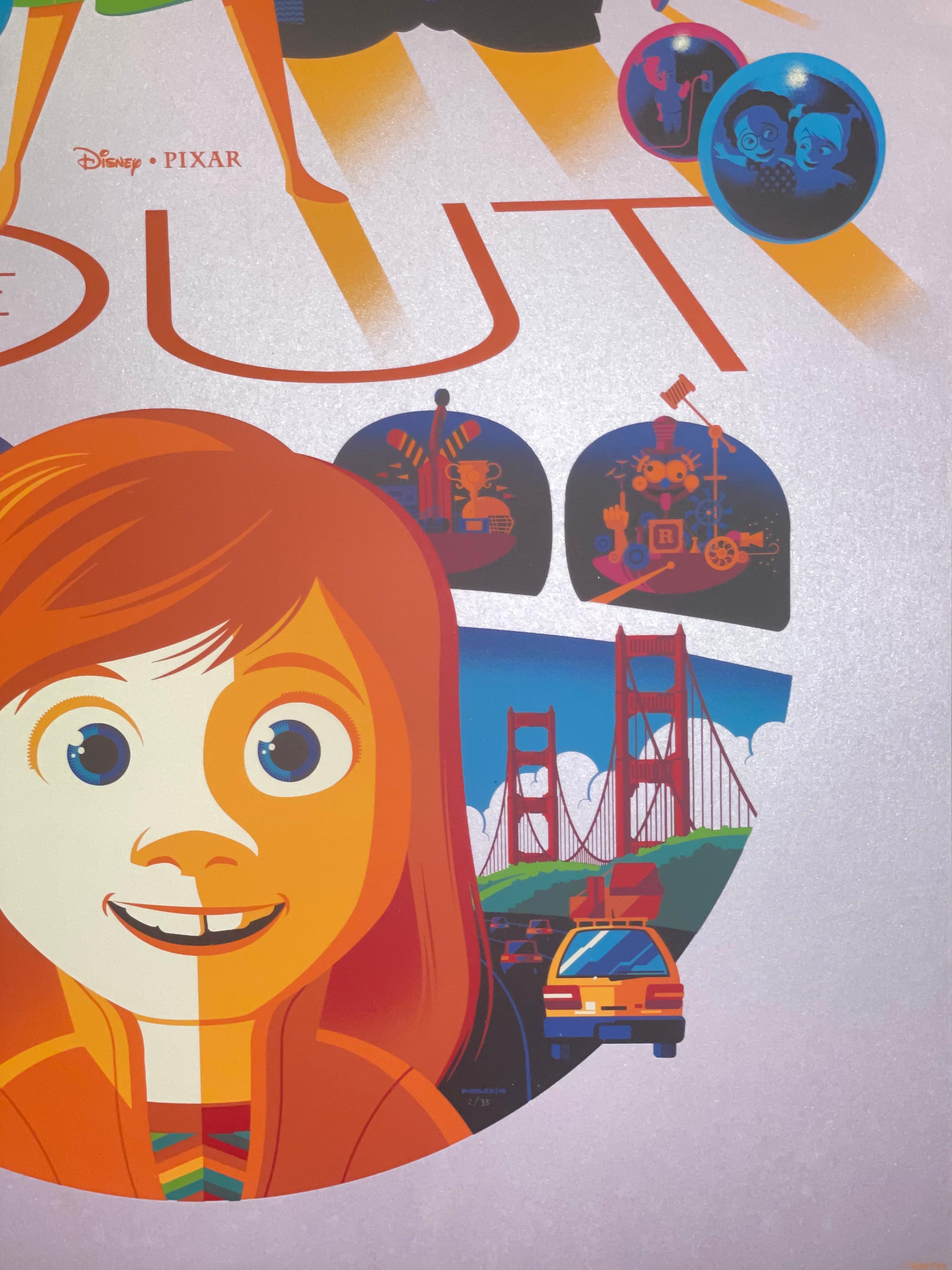 Stampa del film Inside Out di Disney con licenza ufficiale Tom Whalen Fear Variant in vendita 7