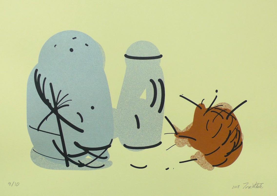 Tom White  Still-Life Print - Saltshaker and Snail (10/10)