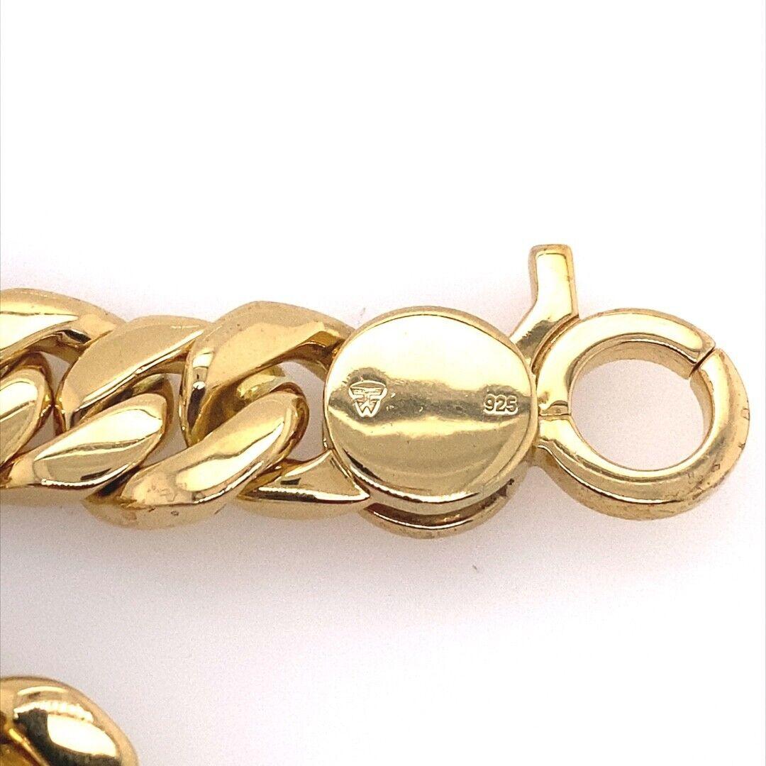 Women's Tom Wood Chunky Chain Bracelet 925 Sterling Silver with 9ct Gold Plated